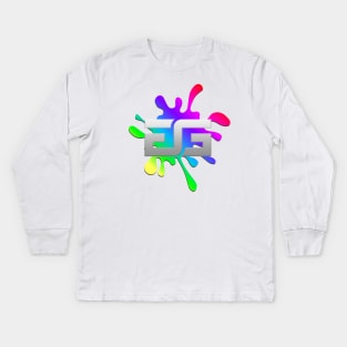 TweaK_GG Rainbow Logo Splash Kids Long Sleeve T-Shirt